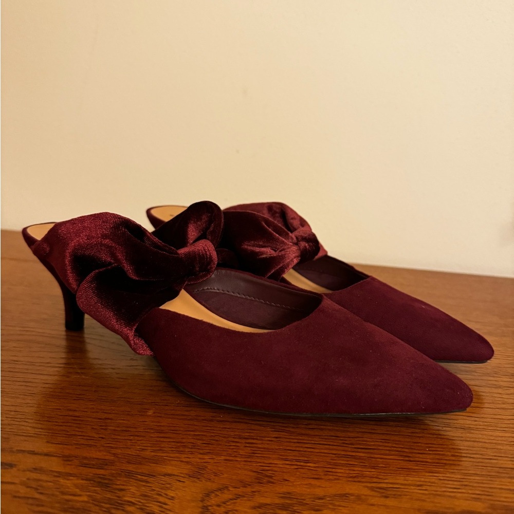 Maroon Velvet heels